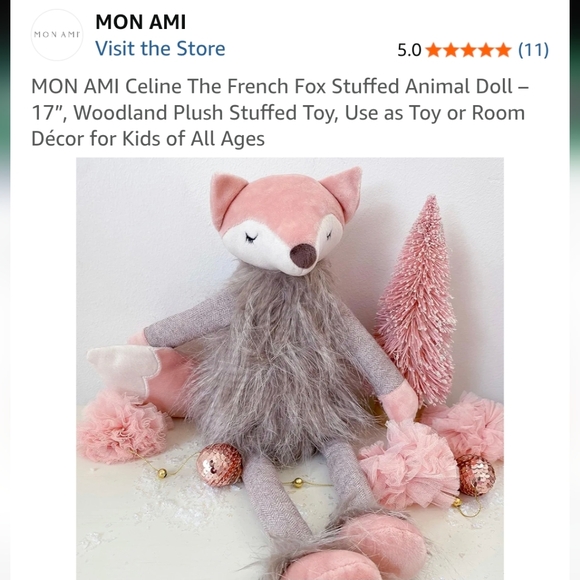 Mon Ami Celine The French Fox Stuffed  Animal Dol - Picture 9 of 10